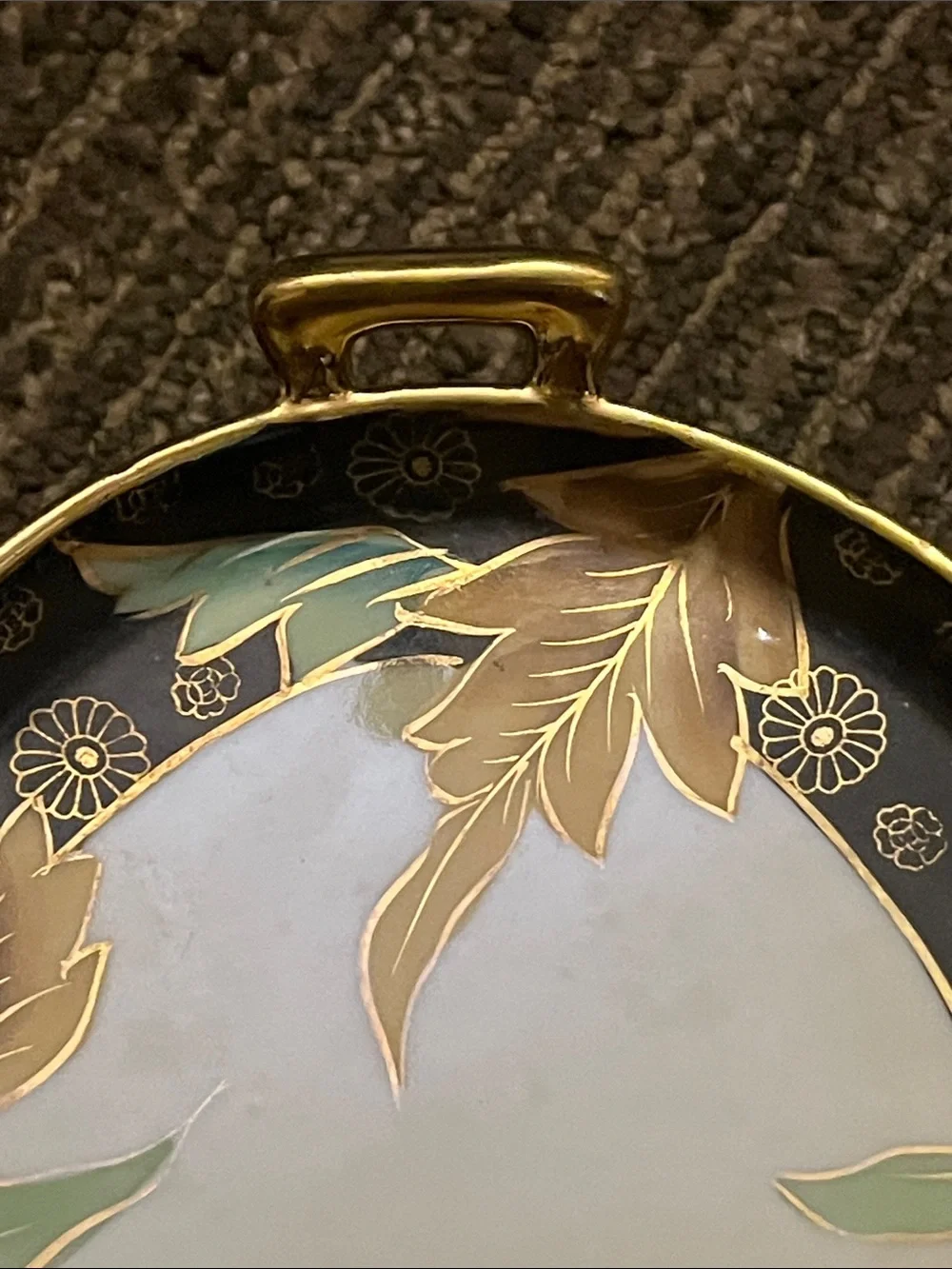 Tashiro shoten Mark Vintage 1940s hand painted platter with handles